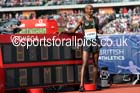 Mo Farah stands beside the 2 mile British record at the Sainsbury's Birmingham Grand Prix. Photos: David T. Hewitson/Sports for All Pics